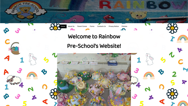 Screenshot of the Rainbow Preschool (Wickford) website