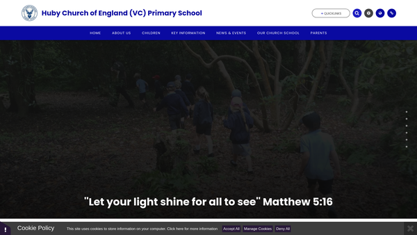 Screenshot of the Huby C E Primary School Fund website