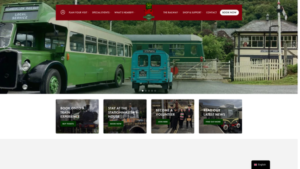 Screenshot of the Llangollen Railway Trust Limited website