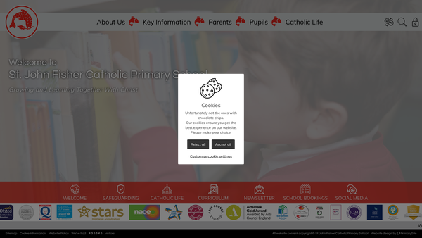 Screenshot of the The Friends Of St John Fisher School website