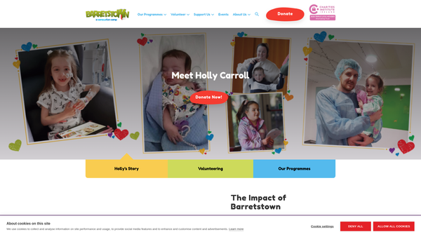 Screenshot of the The Barretstown Gang Camp Fund (UK) Limited website
