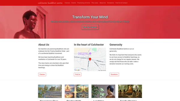 Screenshot of the The Triratna Buddhist Community (Colchester) website