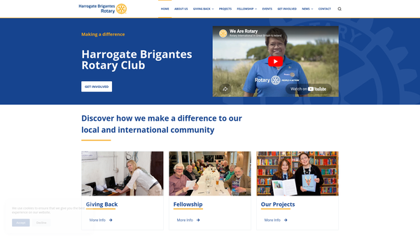 Screenshot of the Rotary Club Of Harrogate Brigantes Charitable Trust Fund website