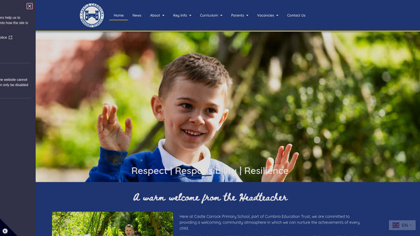 Screenshot of the Castle Carrock School Parent Teacher Association website