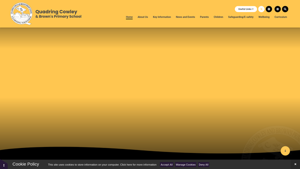 Screenshot of the Quadring Cowley And Browns School Fund website