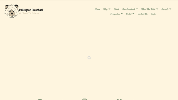 Screenshot of the Pollington-Cum-Balne Pre-School website