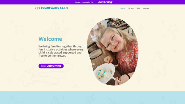 Screenshot of the Cynon Valley P.a.l.s. Play And Leisure For Children With Disabilities website
