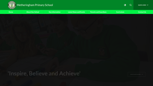 Screenshot of the Metheringham Primary School website