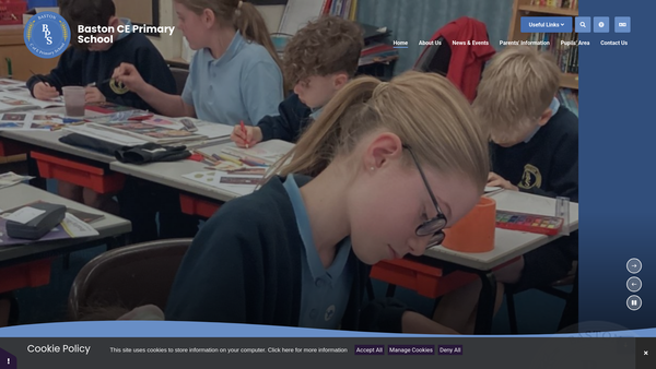 Screenshot of the Baston C Of E Primary School Fund website