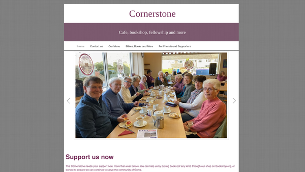Screenshot of the Cornerstone Christian Centre - Grove website