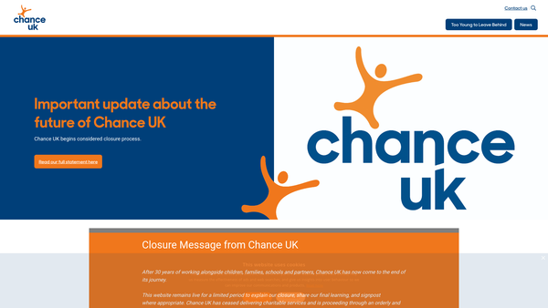 Screenshot of the Chance (UK) Limited website