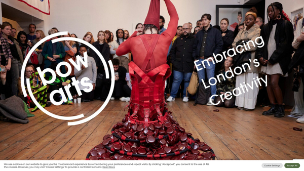 Screenshot of the Bow Arts Trust website