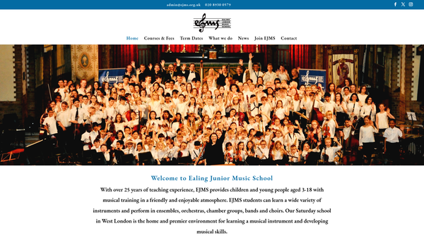 Screenshot of the The Friends Of Ealing Junior Music School website