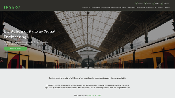 Screenshot of the Institution of Railway Signal Engineering website