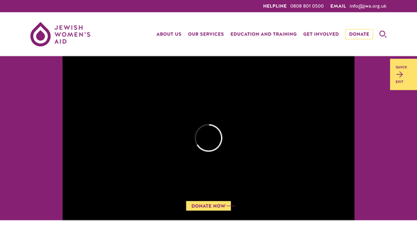 Screenshot of the Jewish Womens Aid Limited website