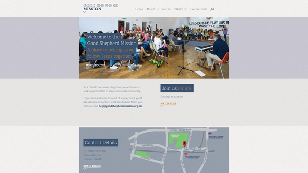 Screenshot of the The Good Shepherd Mission website