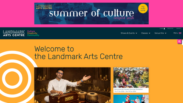 Screenshot of the Landmark Arts Centre website