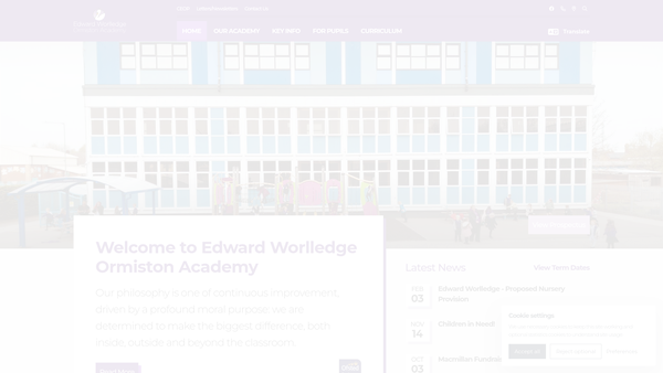 Screenshot of the The Parents And Friends Association Of Edward Worlledge Junior School website