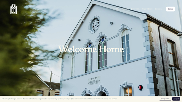 Screenshot of the 21st Century Church website
