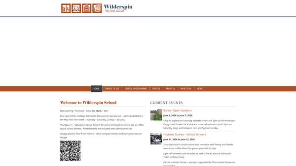 Screenshot of the Queen Street School Preservation Trust website