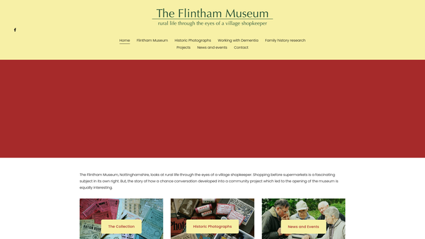 Screenshot of the The Flintham Society website