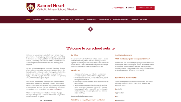 Screenshot of the The Friends Of Sacred Heart Association website