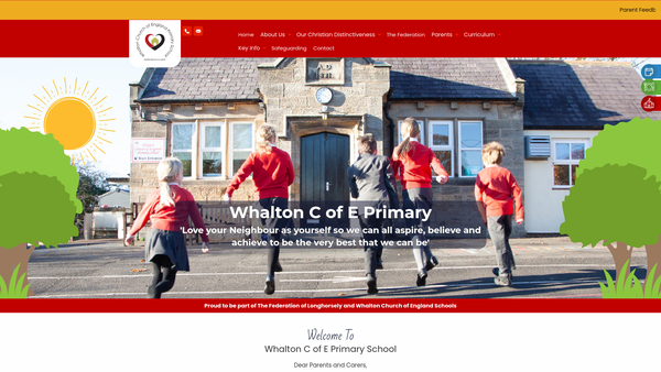 Screenshot of the Whalton School Association website