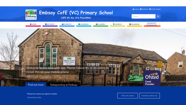 Screenshot of the Embsay School Fund website