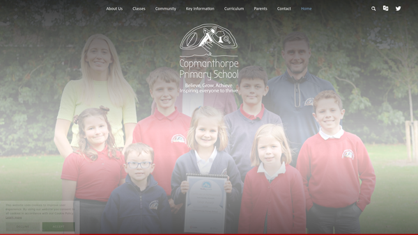 Screenshot of the Copmanthorpe Primary School website