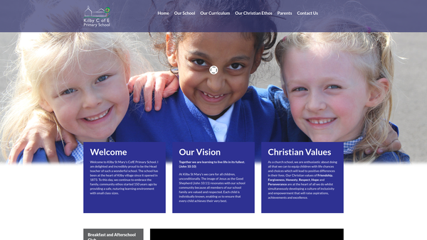 Screenshot of the Kilby C Of E Aided Primary School Fund website