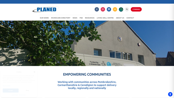 Screenshot of the Pembrokeshire Local Action Network For Enterprise And Development Limited website