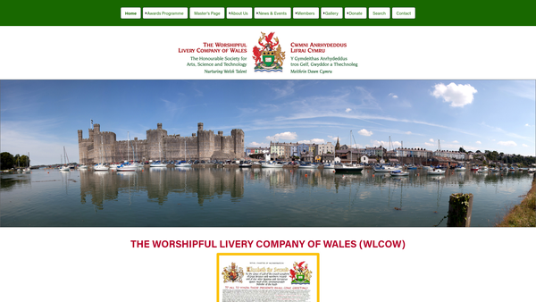 Screenshot of the The Worshipful Livery Company of Wales Charitable Trust website