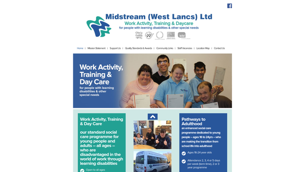Screenshot of the Midstream (West Lancs) Ltd website