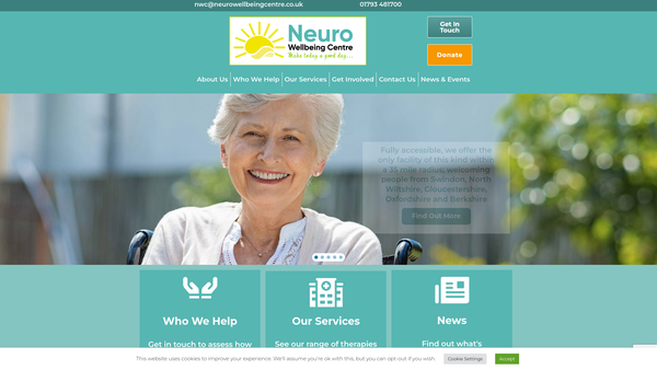Screenshot of the Swindon Therapy Centre For Multiple Sclerosis website