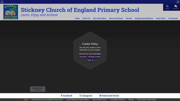 Screenshot of the Stickney C E School Fund website