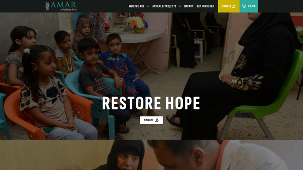 Screenshot of the The Amar International Charitable Foundation website
