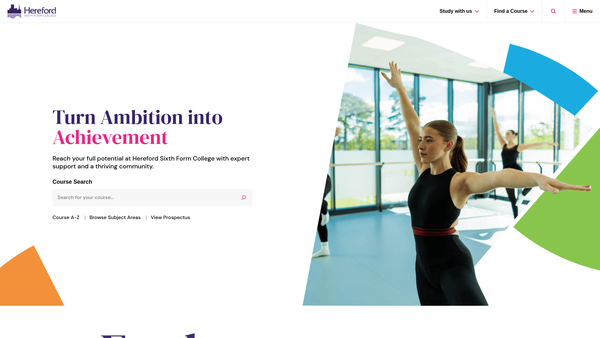 Screenshot of the The Friends Of Hereford Sixth Form College website