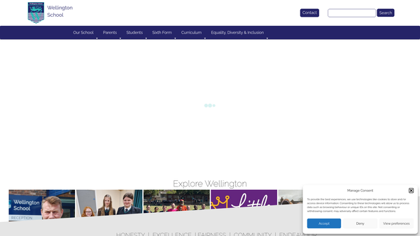 Screenshot of the New Wellington School Psa website