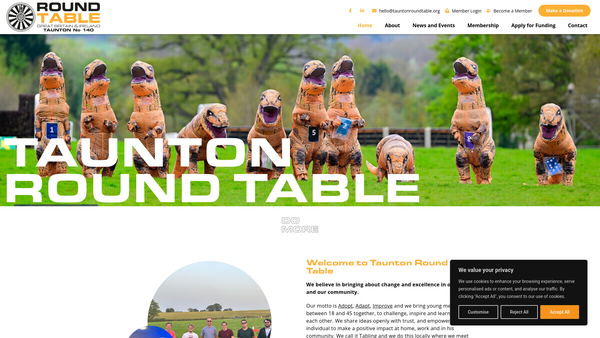 Screenshot of the Taunton Round Table Charitable Trust Fund website