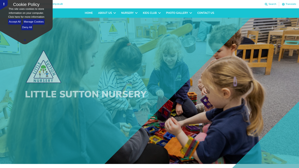 Screenshot of the The Little Sutton Club And Nursery School website