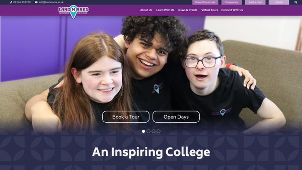Screenshot of the Landmarks Specialist College website