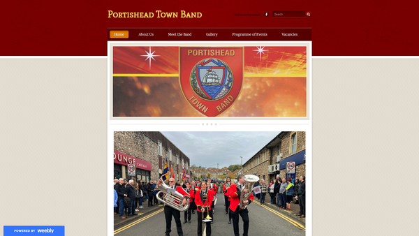 Screenshot of the Portishead Town Band website