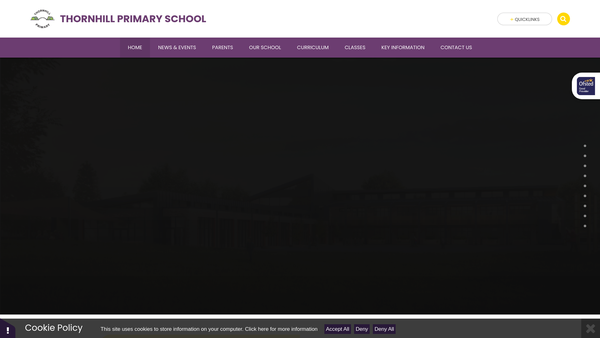 Screenshot of the Thornhill Primary School Fund website