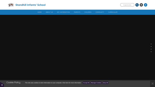 Screenshot of the Standhill Infant School Fund website