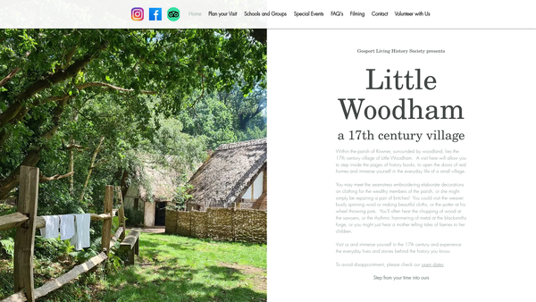 Screenshot of the Gosport Living History Society website
