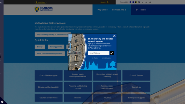 Screenshot of the Clarence Park Recreation Ground website