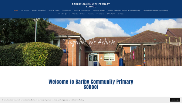 Screenshot of the Barlby Community Primary School website