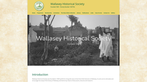 Screenshot of the Wallasey Historical Society website