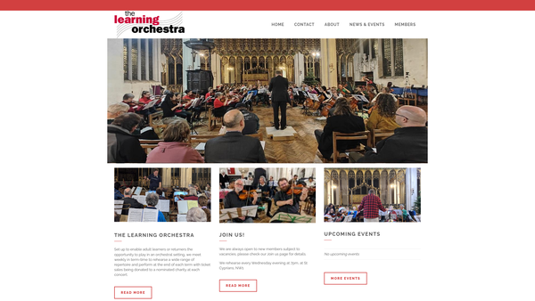 Screenshot of the The Learning Orchestras website