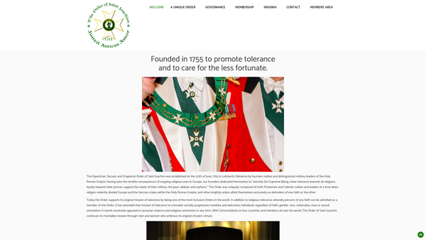 Screenshot of the The Order Of St. Joachim Charitable Trust website